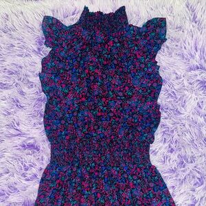 BCBG Paris Floral Maxi Dress - Blue and Pink